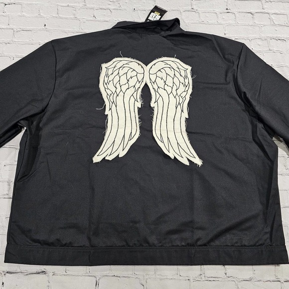 The Walking Dead Winged Mechanic Jacket Black Coat AMC Zip Up MENS SIZE 5XL - Picture 3 of 7